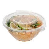 CONTAINER HINGED TAMPER RESIST 32oz 7"dia PET CLEAR 100/cs