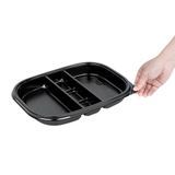BENTO BOX 51oz 12-1/4x9-3/4" 5-COMPT PLS BLACK 50/cs