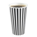 HOT CUP W/ LID 16oz 5-1/2"h BLK/ WHT CUP BLK LID 20/cs