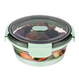 FOOD CONTAINER/ VENT LID 27oz 6-3/4"dia PLASTIC GREEN 1/cs