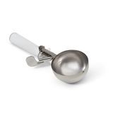 #6 Disher, round bowl, 3-1/8" bowl dia., 5-1/3 oz. capacity, 18-8 stainless with one-piece color coded white plastic handle, USA Made, Vollrath 47139