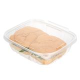 CONTAINER HINGED TAMPER RESIST 24oz 6-1/2"l PET CLEAR 100/cs