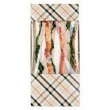 SANDWICH BOX 4-3/4"tri LRG PAPER TAN PLAID 200/cs