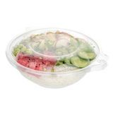 CONTAINER HINGED TAMPER RESIST 24oz 7"dia PET CLEAR 100/cs