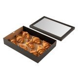 CATERING BOX W/ WINDOW LID 18x12-1/4" PAPER BLACK 100/cs