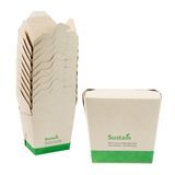 NOODLE CONTAINER 16oz 3-1/4x3" SQ CMPST PLA BAMBOO 200/cs
