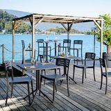 Grosfillex US637017 Vogue Stacking Side Chair, indoor/outdoor use, contoured, slotted resin back, resin seat and frame, UV resistant, recyclable
