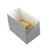 TAKEOUT LUNCH BOX w/ FAST TOP 47oz PAPER BLK HOUNDSTH 100/cs