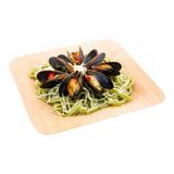 PLATE & CUTLERY SET N/K/F/S 9"SQ BAMBOO VENEER NAT 100/cs