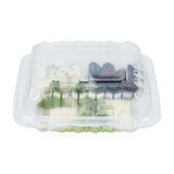 CLAMSHELL 30oz 7-1/2"sq 2-3/4h 3-COMPT MW PLASTIC CLR 50/cs