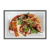 PLATE 7-1/2x5-1/4x1/2" SILVER RIM PLASTIC WHITE 10/cs