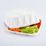 LID DOME BAGASSE F/ 12"SQ TRAY NO PFAS CMPST WHITE 100/cs