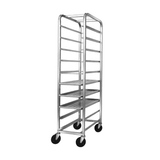Channel 521AP6 Platter Rack, mobile, 20-1/2"W x 26"D x 64"H, end load, 6" spacing, capacity (9) 18" platters, aluminum construction, 5" swivel stem