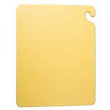 San Jamar CB121812YL Cut-N-Carry Cutting Board, 12" x 18" x 1/2", with hook, dishwasher safe, co-polymer, yellow, NSF