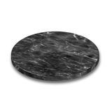 SUPERMARKET PLATTER 9"dia RND MELAMINE BLACK MARBLE 10ea/cs