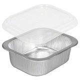 TAKEOUT FOIL OBLONG W/ DOME LID SMOOTHWALL 20oz 150/cs