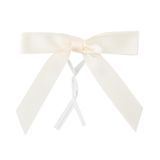 TWIST TIE BOW 3x2-1/2 PRE-TIED POLYESTER SATIN WHITE 100/cs