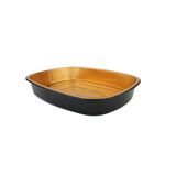 TAKEOUT FOIL W/ DOME LID 70oz 11-1/4x8-7/8 BLK & GOLD 50/cs