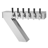 Perlick 4007-5B Seven Draft Beer Tower, countertop, 24"W x 16-1/2"H, glycol-cooled, (5) polished chrome faucets (handles not included), 3-3/4" O.C.