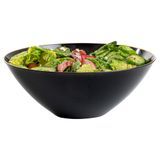 BOWL 6oz 4-3/4"dia 1-1/4"h GOLD RIM PLASTIC BLACK 100/cs