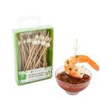 SKEWER BAMBOO 4" PEARL WHITE NATURAL RETAIL PACK 25/bx