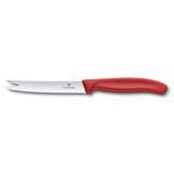 TOMATO KNIFE 4-1/4" SERRATED RED HANDLE MOQ=20/cs