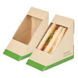 SANDWICH BOX 4-3/4"sq WINDOW MED CMPST BAMBOO/ PLA 200/cs