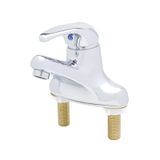 T&S Brass B-2710 Faucet, single lever, 4" center set, 4" handle, 2.2 GPM aerator, pop-up drain assembly