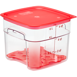 Commercial foodservice essential, camsquare food container 6qt pc freshpro clear/red 6ea/cs for reliable daily service, Cambro 6SFSPROCW135