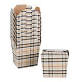 TAKEOUT NOODLE BOX 8oz SQUARE 2x2" PAPER PLAID 50/cs