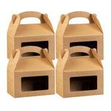 GABLE BOX w/WINDOW GREASEPROOF 6x3-1/2" PAPER KRAFT 100/cs