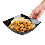 BOWL 64oz 9-3/4"sq 3"h MODERNA PLASTIC BLACK 100/cs