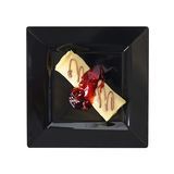 PLATE DESSERT 6-1/2" SQUARE PS BLACK SOLID SQUARES 120/cs