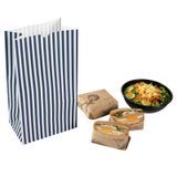 BAG PAPER 7x4-1/4x12-1/2" #12lb BLUE/ WHT STRIPE 100/cs