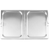 Full-size stainless steel hinged flat steam table pan cover, Vollrath 77430