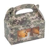 GABLE/ LUNCH BOX w/ WINDOW 9-1/2x5" PAPER CAMOUFLG 100/cs