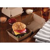 TAKEOUT HINGED SML FLUTED 5x5" NO PFAS CMPST CORR KRAFT 400/c