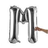 BALLOON LETTER "M" MYLAR 40" SELF-SEALING SILVER