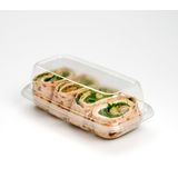 TAKEOUT SMALL SUB RECTANGLE PET 8"x4.4x1.2" CLEAR 300ea/cs