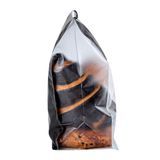 TIN TIE BAG 5-1/4x4-1/4x11-1/4 COTTON PAPER/ PET BLACK 100/cs