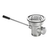 Krowne 22-404 Krowne Lever Waste Drain, 3-1/2" sink opening, 2" NPS Drain Outlet, 1-1/2" Reducer with rubber washer, 4-1/2" flange, stainless steel