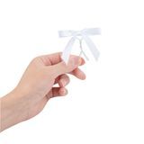 TWIST TIE BOW 3x2-1/2 PRE-TIED POLYESTER SATIN WHITE 100/cs