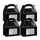 GABLE BOX w/WINDOW GREASEPROOF 4x2-1/2" PAPER BLACK 25/cs