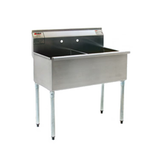 Eagle 2136-2-16/4-1X Utility Sink, two compartment, 37-3/8"W x 25"D, 16/430 stainless steel construction, 18" wide x 21" front-to-back x 13-3/8" deep