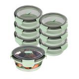FOOD CONTAINER/ VENT LID 27oz 6-3/4"dia PLASTIC GREEN 1/cs