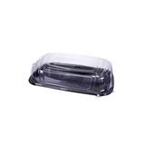 TRAY 20x13 BLACK W/ CLEAR LID PET CATERLINE CONTOURS 25ea/cs