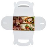 GABLE/ LUNCH BOX COMPOSTABLE 4x2-1/2" PAPER PLAID 100/cs