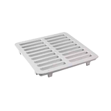 Allpoints 117-1342 Drain Grate, full size, 8-7/8" L x 8-7/8", 1" thick, cast iron, white enamel coat