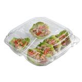 CLAMSHELL 3-COMP 41oz 9x8-1/4" 2-1/2"h PET CLEAR 100/cs