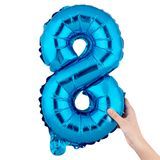 BALLOON NUMBER "8" MYLAR 16" SELF-SEALING BUE